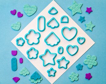Clay Cutter Set of 15 | Polymer Clay Cutter set | Shape Cutters | Unique Clay Cutters | Earring Cutter Set | Mixed Cutter Set