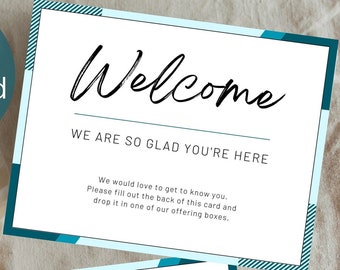 Church Visitor Welcome Card: Basic Information (Instant Download)