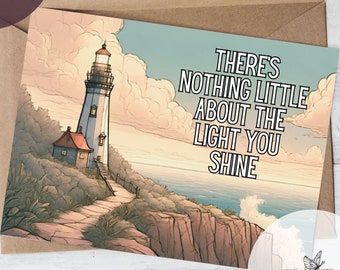 Lighthouse Appreciation Card: Printable 5x7 DIY Gift (PDF)