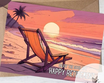 Beachy Retirement Card: 5x7 Printable Card (Instant Download)