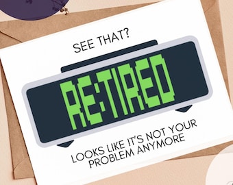 It's Not Your Problem Anymore Retirement Card: "Alarm Clock" Printable, PDF (Instant Download)
