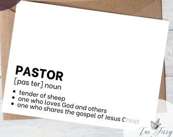 Pastor Appreciation Card Printable: Definition Design (Digital Download)
