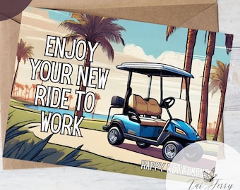 Golf Retirement Card: New Ride Design (5x7 inch Printable PDF)