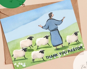 Pastor Appreciation Card: Sheep Design, 5x7 Printable (Digital Download)