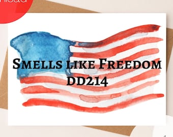 Military Retirement Card: Patriotic DD-214 Design (Digital Download)