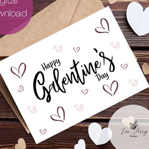 Printable Galentines Card With Hearts Galentines Day Gift Galentines