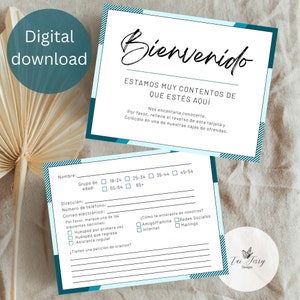 Cartão de boas-vindas para visitantes em ESPANHOL para engajamento de visitantes, download instantâneo, cartão de 4,25 pol x 5,5 pol, cartão de visitante da igreja, cartão de informações básicas