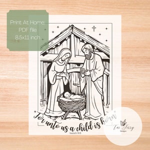 Christmas Worksheets for Kids, Christian Printables, 8.5x11 Printable ...