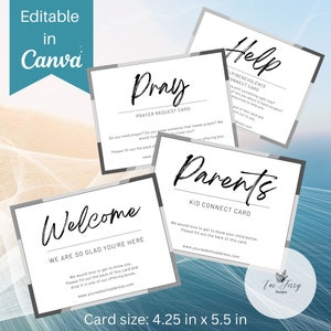 Editable Church Connection Card Bundle: Canva Templates (Digital Download)