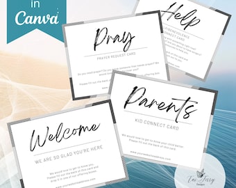 Editable Church Connection Card Bundle: Canva Templates (Digital Download)