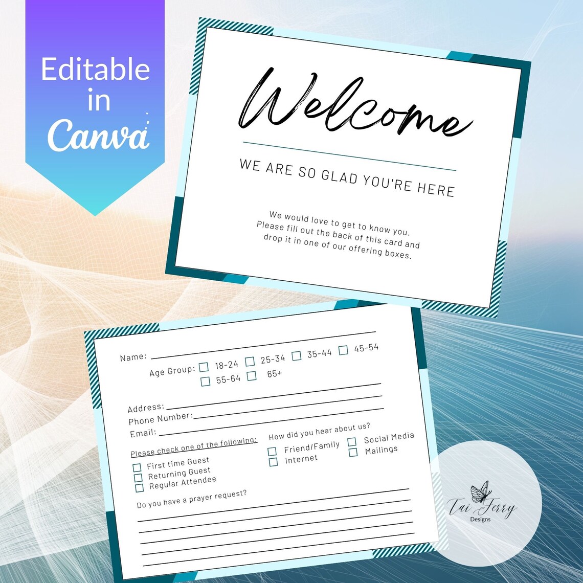 Editable Church Connection Card Template (canva) - Etsy