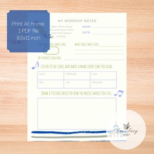 Worship Notes for Kids Printable, Printable Sermon Notes, Christian ...