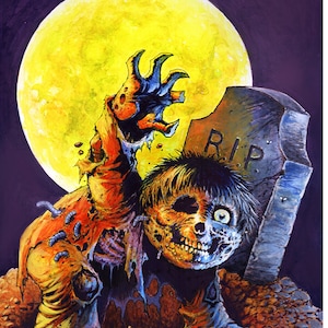 Dead Ted, Jay Decay art print Nat Jones, garbage pail kids, art print, zombie, GPK, vintage art, collectibles, trading cards, comic books image 1