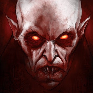Nosferatu the Vampyre, 12x18, art print, Nosferatu, vampire, classic monsters, Nat Jones, horror art, gothic art, Transylvania, vampire art,