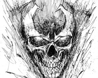 Original Spawn Art by Nat Jones, Spawn, Original Art, skull, Illustration, Comic Book, Comic Art, Image Comics, Comic Book Art