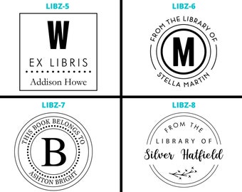 Personalized Library book stamp, self inking stamp, wood handle stamp, this book belongs to, from the library of, ex libris, 10+ designs