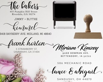 TOP SELLER - Personalized Return Address Stamp Self Ink 3 Line Modern Business Family Wedding Stamper Custom Stamps