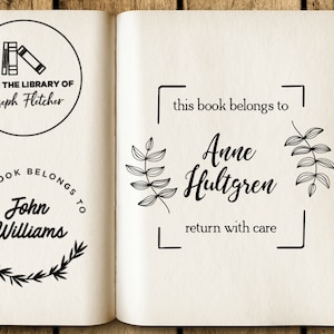 This Book Belongs To Custom Library Stamp Book Stamp Bookplate Stamp Floral Frame Self Inking stamp Ex Libris Stamp Teacher Gift Book Lover