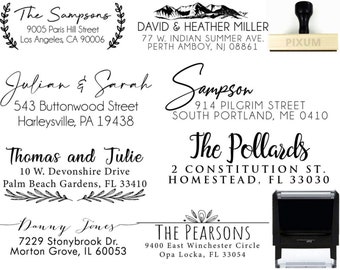 Personalized Address Stamp Self Ink 3 Line Self Inking Modern Business Family or Wedding Stamper Housewarming Gift