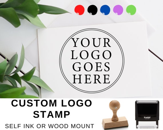  Custom Logo Stamp Wooden Rubber Stamps Personalized Wood  Handle Business Logo/Address/Name Stamp Multiple Sizes Upload Your Custom  Artwork : Office Products