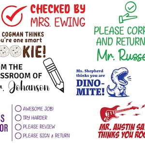 BEST SELLING Customized Teacher Stamps Feedback Stamp, Custom Teacher Stamp, Personalized Teacher Stamp, Check By Stamp