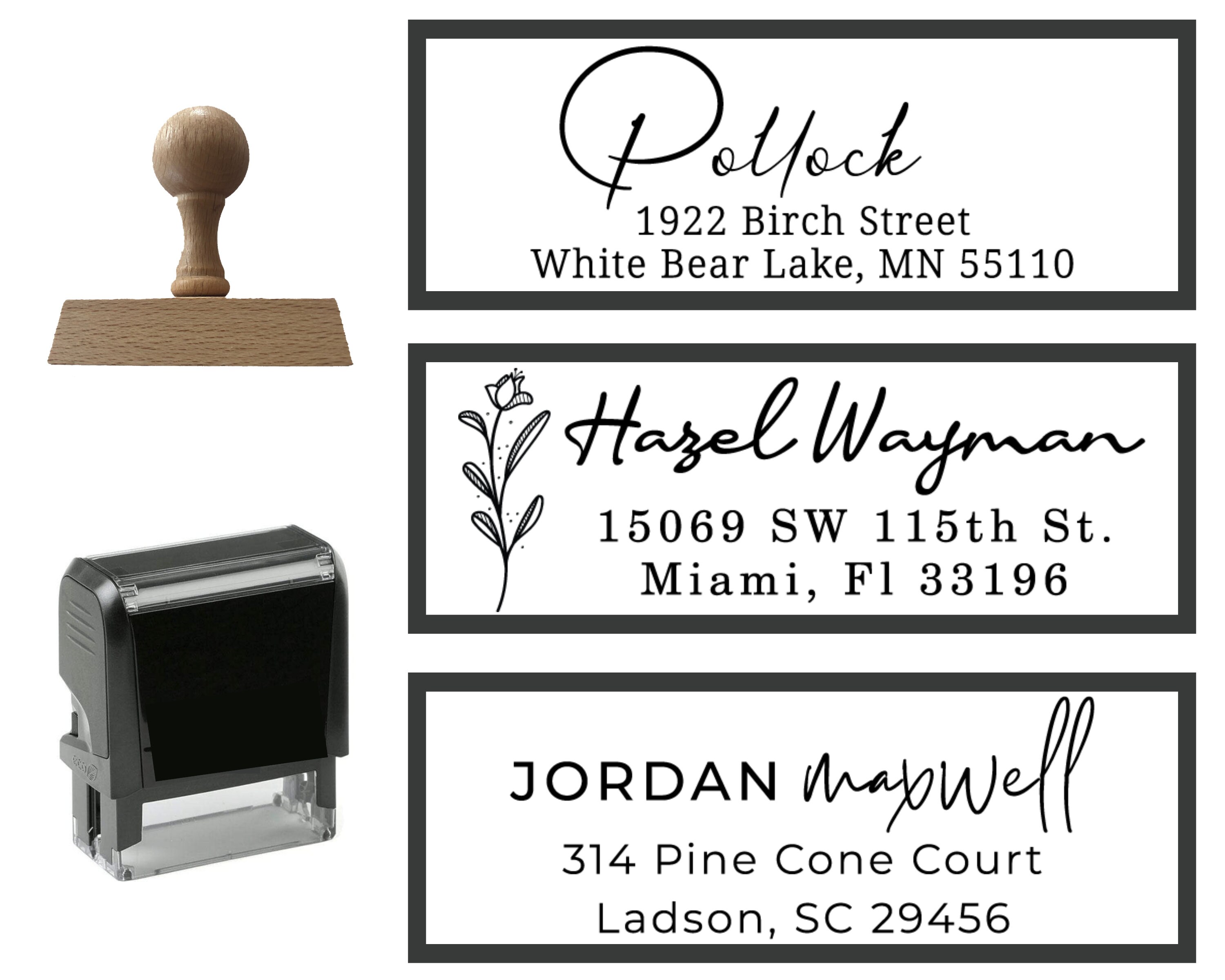 Personalized Address Stamp: Self-inking Elegant Family Stamper - Etsy