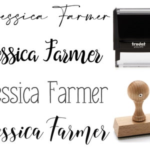 Custom Name Signature Stamp: Cursive Calligraphy, Teacher Stamper
