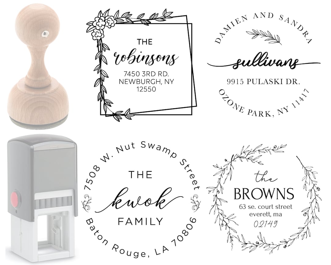 Custom Return Address Stamp: Personalized Wood or Self Inking Stamp - Etsy