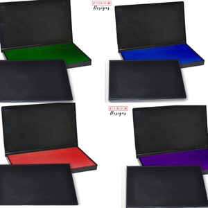 Ink Pad Black Blue Purple Green or Red - 2.25&quot; x 3.5&quot; Ink for Stamps - Rubber Stamp Inkpad  2.75&quot; x 4.375&quot; 3&quot; x 6&quot;