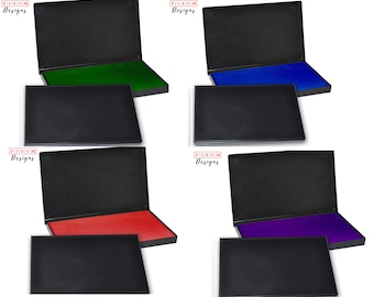 Ink Pad Black Blue Purple Green or Red - 2.25" x 3.5" Ink for Stamps - Rubber Stamp Inkpad  2.75" x 4.375" 3" x 6"