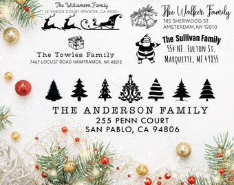 Merry Christmas Address Stamp, Holiday Gift, Return Address Stamp, Greetings Stamp, Santa Claus, Holiday Gift Idea, Stocking Stuffer