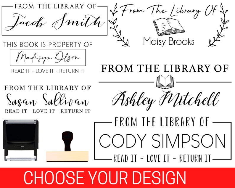 Library Book Stamp This Book Belongs to Self Inking From Etsy