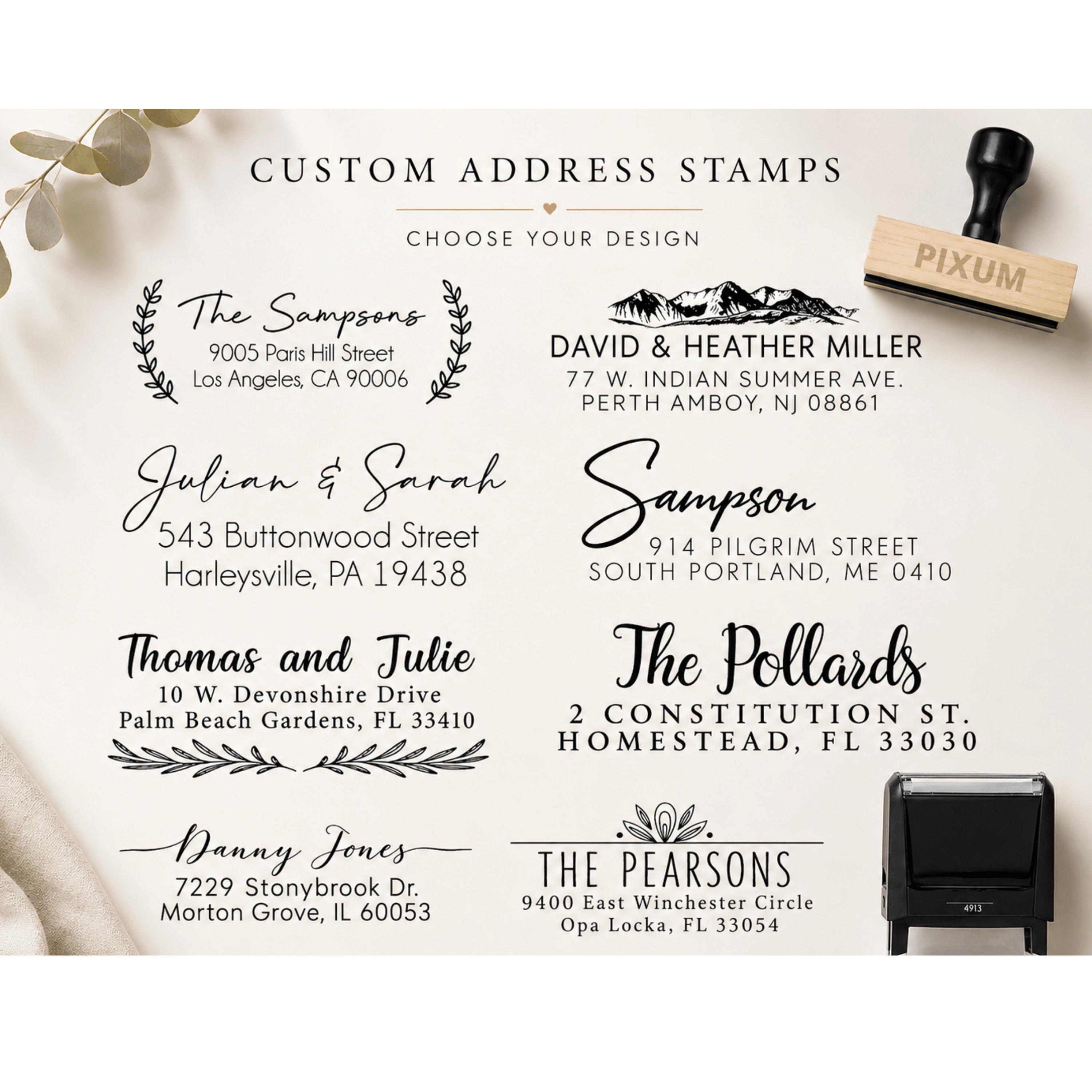 Personalized Address Stamp: Self-Inking Family or Business Stamper