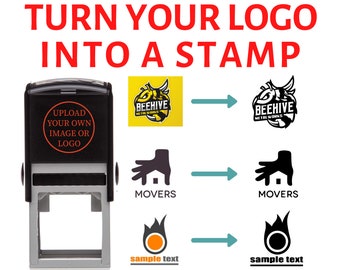 Custom Logo Stamp: Business Rubber Stamp, Personalized Stamper (40mm)