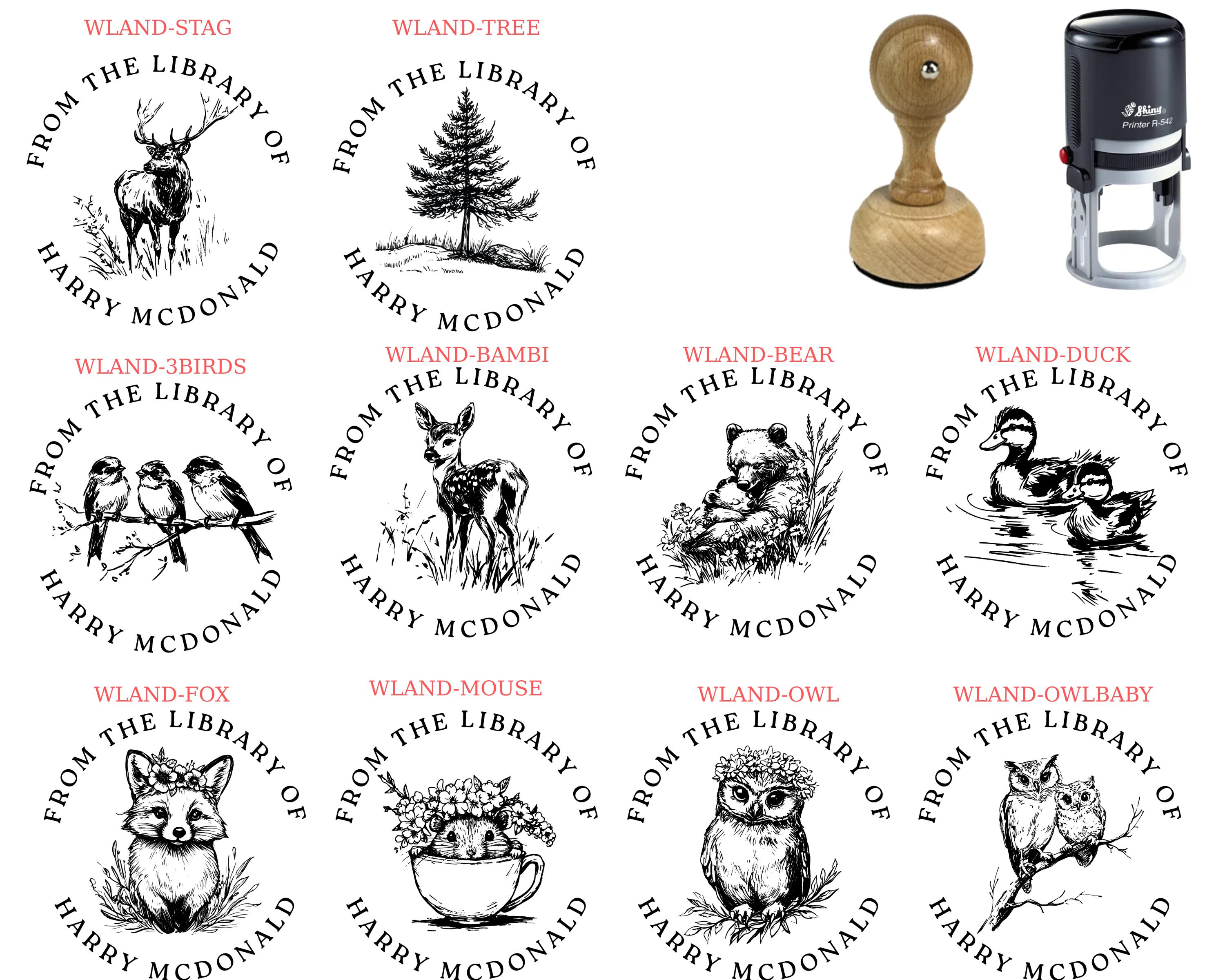 Personalized Book Stamp – From the Library of Stamp – Self-Inking or Wood Handle Rubber Stamp This Book Belongs To  Ex Libris
