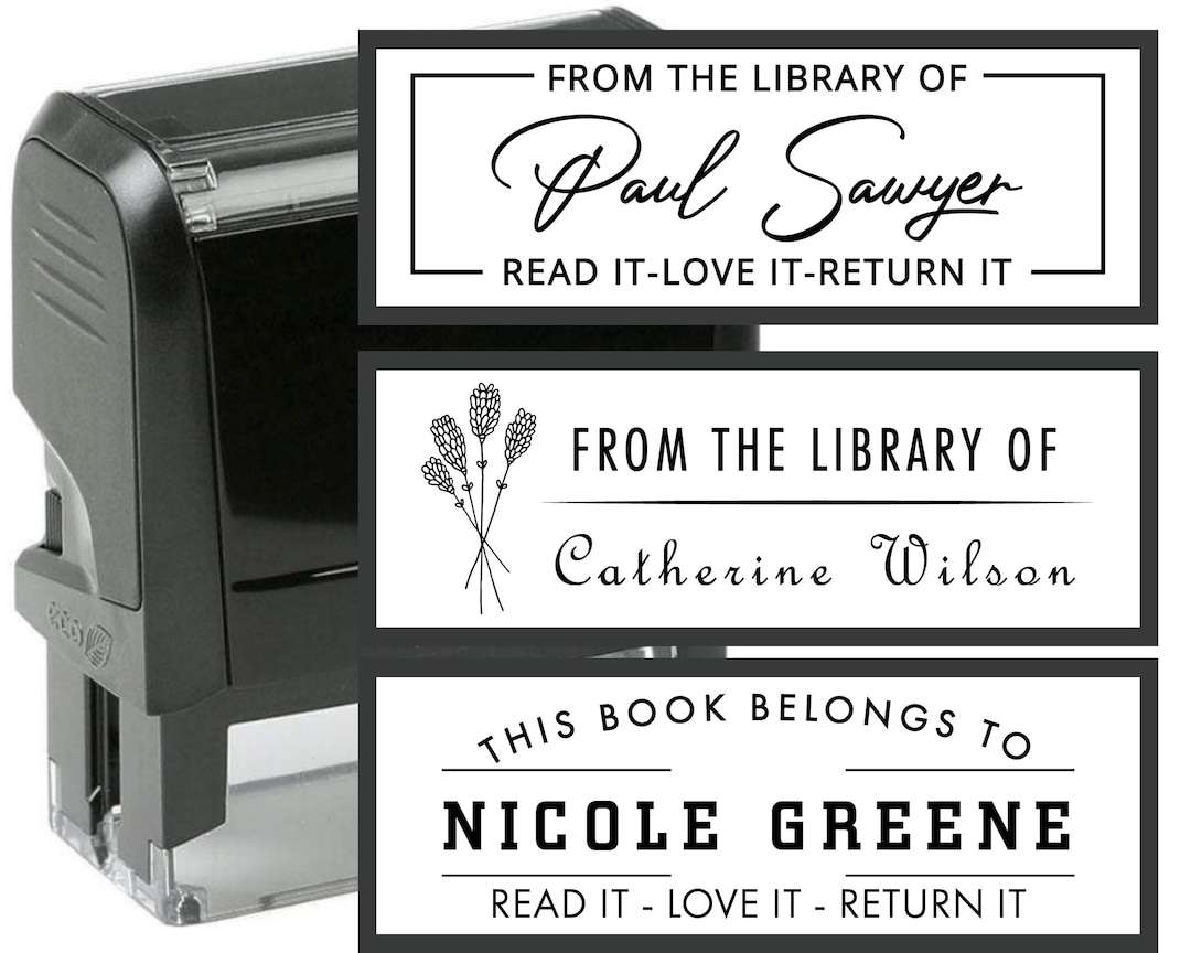 Custom Library Book Stamp Teacher Stamp Personalized Self Inking Rubber