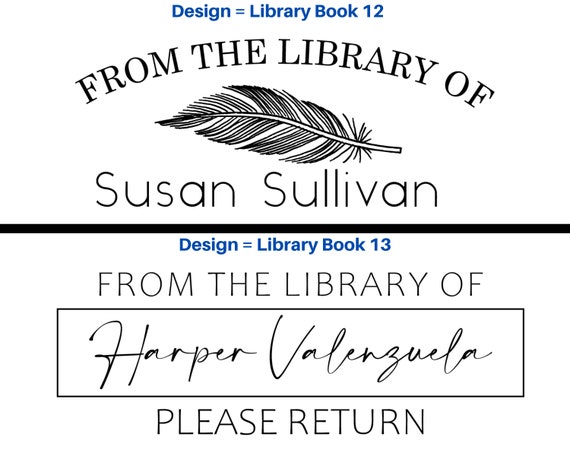 Custom From the Library of Book Stamp, Personalized Book Stamp, Script,  Trendy, Modern, Floral, This Book Belongs To, Ex Libris Teacher Gift 
