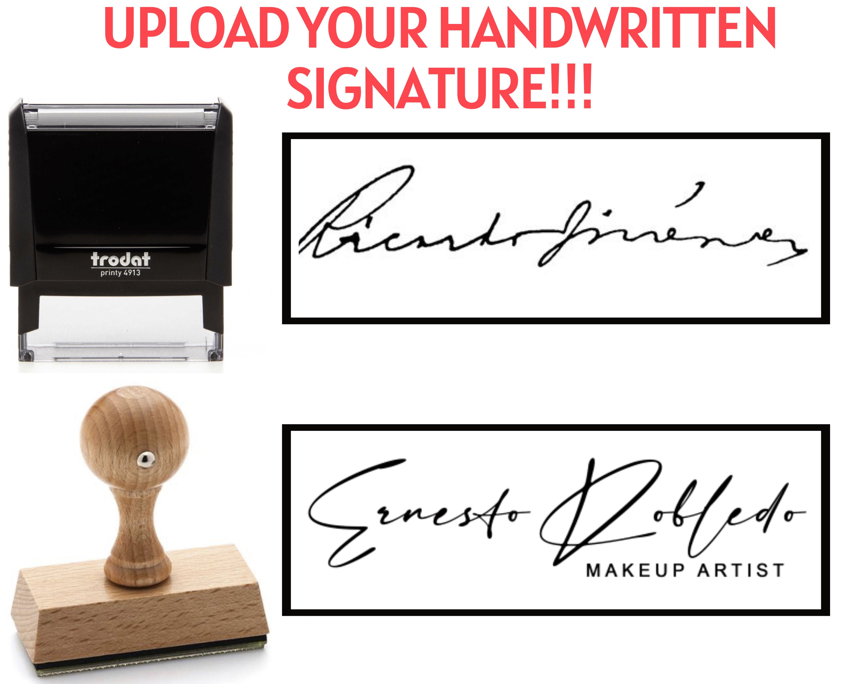 15 Script Fonts to Choose - Self Inking Custom Name Stamp Signature.  Various Fonts and Color Options. Customizable 1 Line Stampers