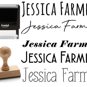 Signature Stamp - Stamp with Name - 1 2 3 Line  Name Stamp - Teacher Stamp - Custom Name Stamper - Cursive Calligraphy