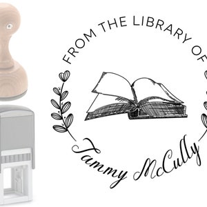 Library Stamp Custom Book Stamp Gifts for Book Lovers This Book Belongs To Self Inking Stamp Wood Stamp From the Library of Ex Libris Stamp