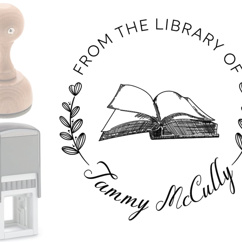 Library Stamp - Etsy