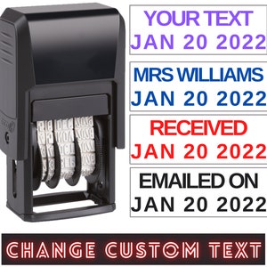 Personalized Teacher Date Stamps, Date and Name Stamps, adjust date Stamps, Custom Teacher Name Stamps, Custom Name and Date Stamps, Stamps