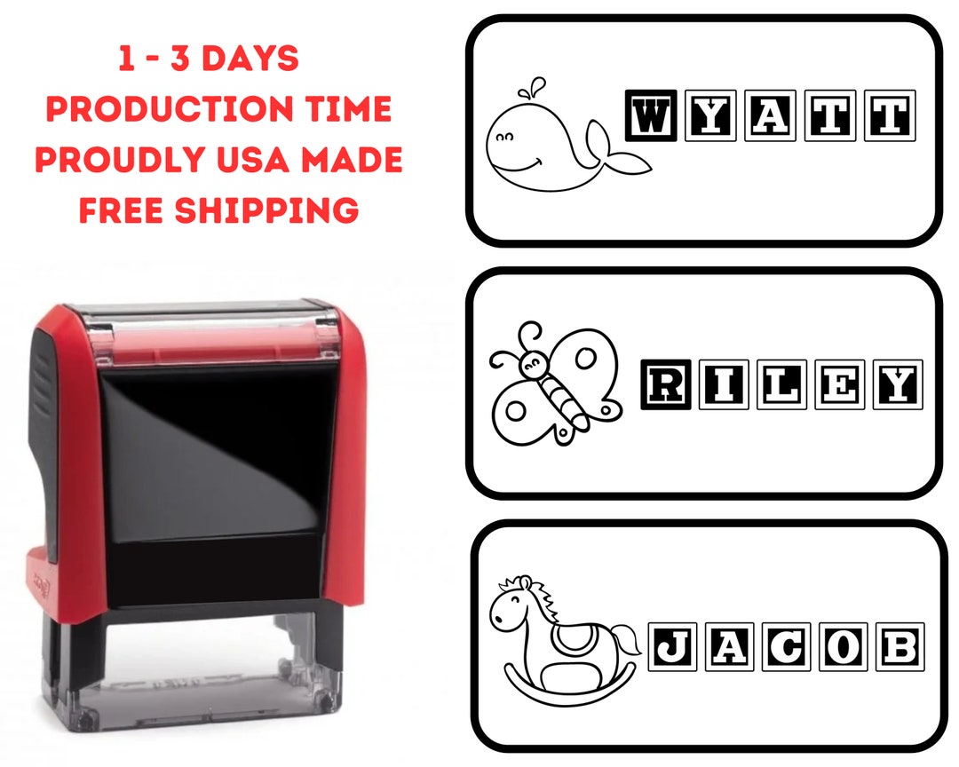 Personalized Fabric Stamp, Kids Clothing Stamp, School Uniform Stamp