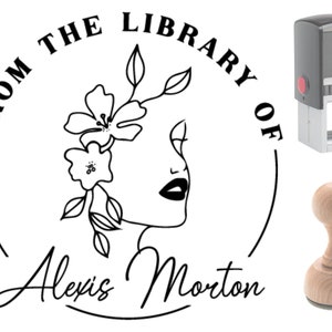 Personalized Library Book Stamp, Custom Book Stamp, From The Library of, This Book Belongs To, Ex Libris, Change Any Wording, 1 5/8&quot; Size