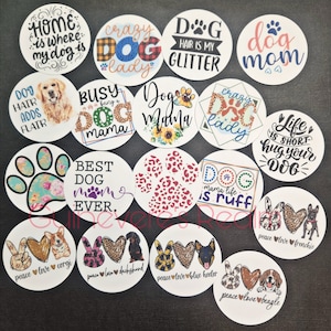 Dog Cardstock Rounds for Car Freshies, Freshie Circles, Car Freshie Supplies, Cardstock Designs, Dog Mama, Animal Lovers, Frenchie Dog Mom