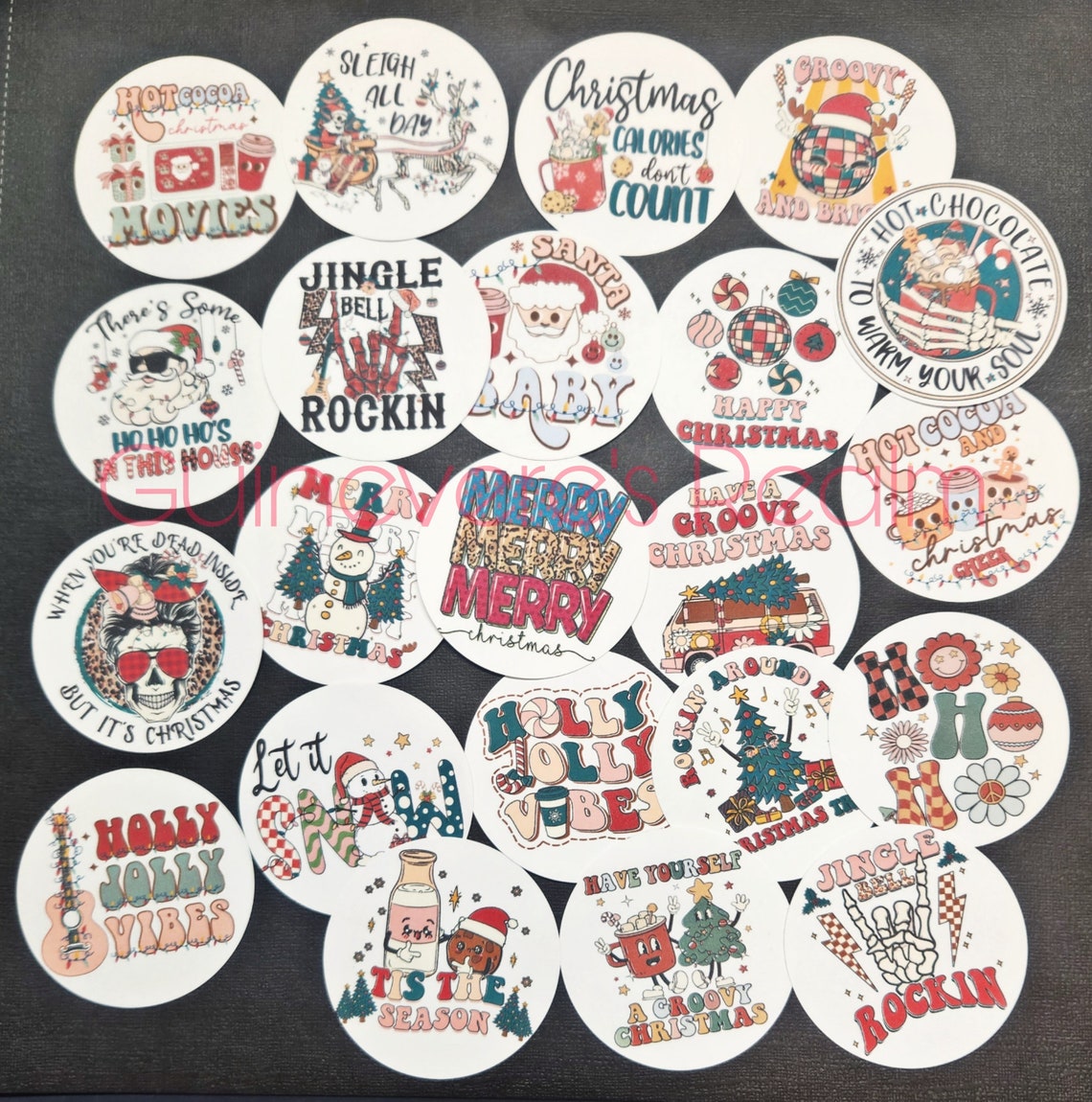 Christmas Cardstock Rounds for Freshies, Christmas Freshie Circles, Car ...