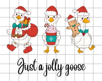 Just a Jolly Goose PNG, Silly Goose Sublimation File, Silly Goose Design for T Shirts, Christmas Goose PNG, Silly Goose PNG