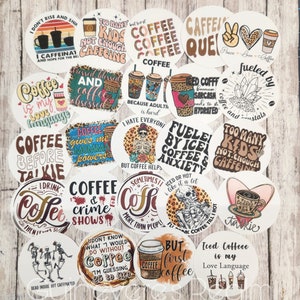 Coffee Cardstock Rounds for Freshies, Coffee Freshie Circles, Car Freshie Supplies, Cardstock Designs, Groovy Cardstock, Coffee Lover Gifts