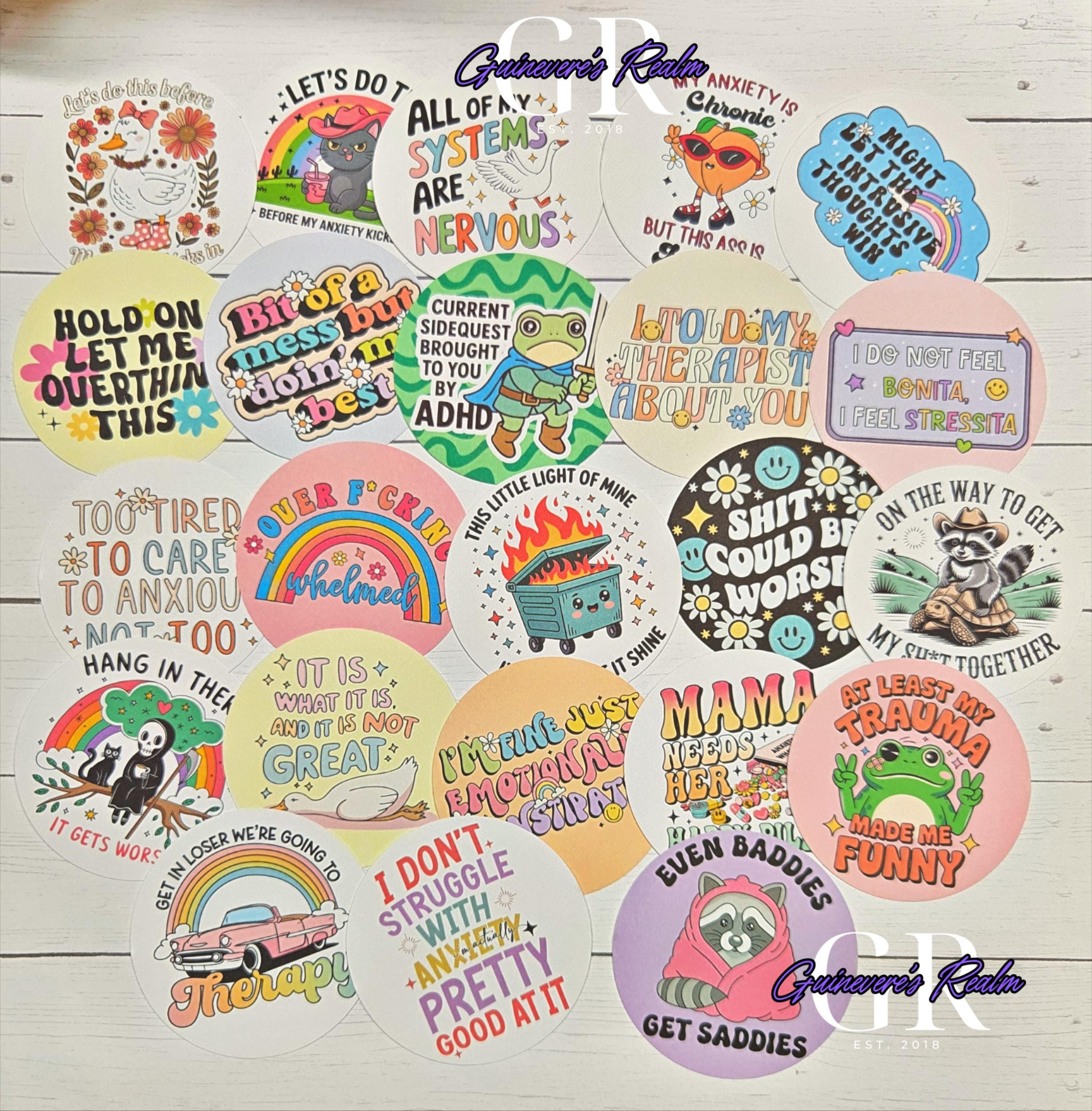 Funny Cardstock Rounds for Freshies, Coquette Freshie Cardstock, Car
