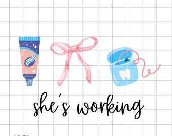 Sie arbeitet Zahnarzthelferin PNG, Zahnhygieniker PNG-Datei, Sublimationsdesign, Kokette Png, Kokette Bogen, Sublimationsdesign für Hemden